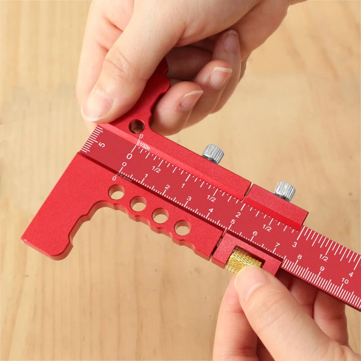 Precision Sliding Edge Ruler - Adjustable T-Square & Depth Gauge - Aluminum Framing Tool - Image 5