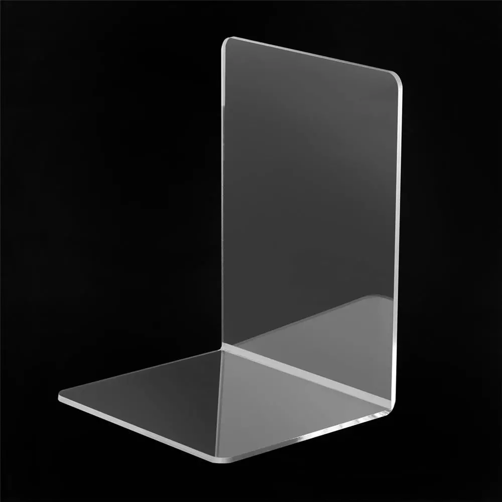 2pcs Clear Acrylic L-Shaped Bookends - 160x150x220mm Organiser for Office & School - Image 4
