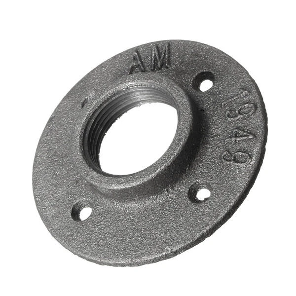 Malleable Iron Floor Flange - 1-1/2 Inch Steel Pipe Fitting for Wall Mount - Image 2