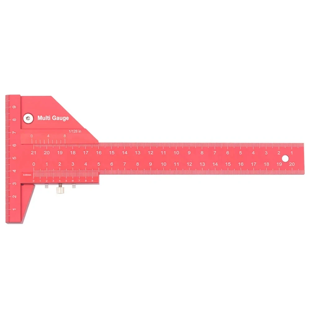 Woodworking Scriber Gauge - 210mm/280mm Aluminum T Ruler | Metric & Inch Scale - Image 4