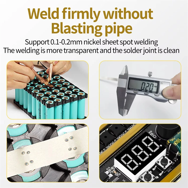 Spot Welder Kit - 2400A Peak Current | 99 Adjustable Gears | 8-24V for 18650 Battery & Nickel Sheets - Image 5