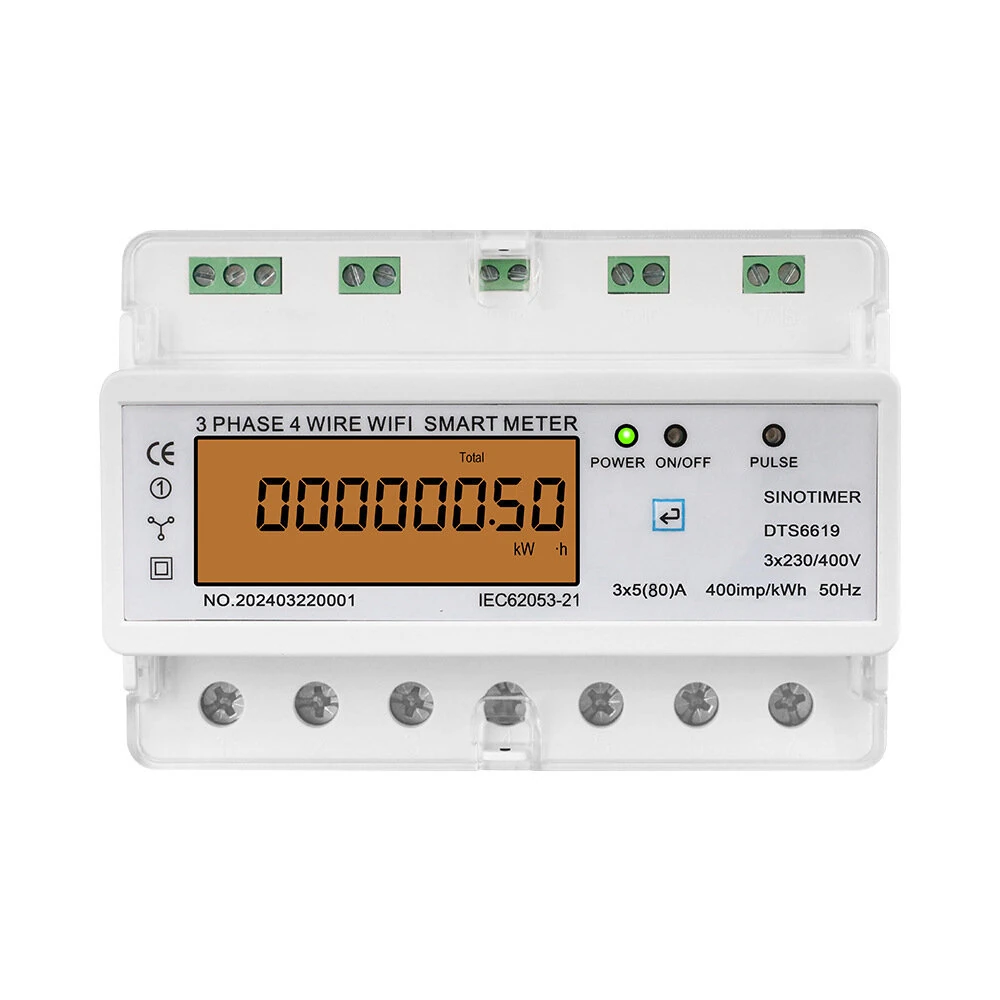 Single Phase 220V 100A Energy Meter - WIFI Remote kWh Wattmeter | Manual ON/OFF - Image 2