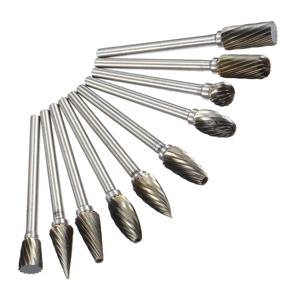 Drillpro 10pcs 6mm Tungsten Steel Rotary Burr Set | Grinding Files - Image 2