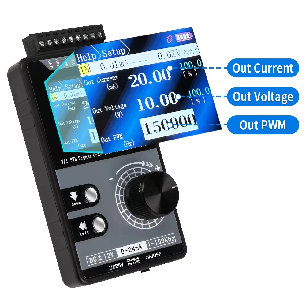 Multifunctional PWM Signal Generator | 0-20mA 4-20mA Current Source | USB Rechargeable - Image 2