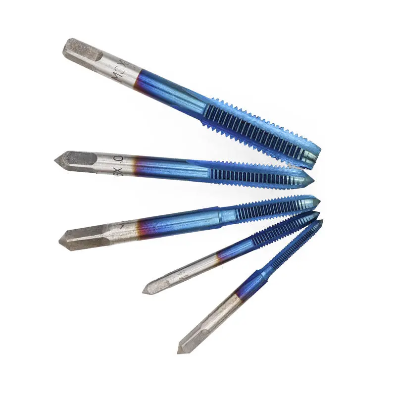 Drillpro M3-M8 Blue Coated Machine Screw Tap Set | 5Pcs Straight Flute Metric - Image 3