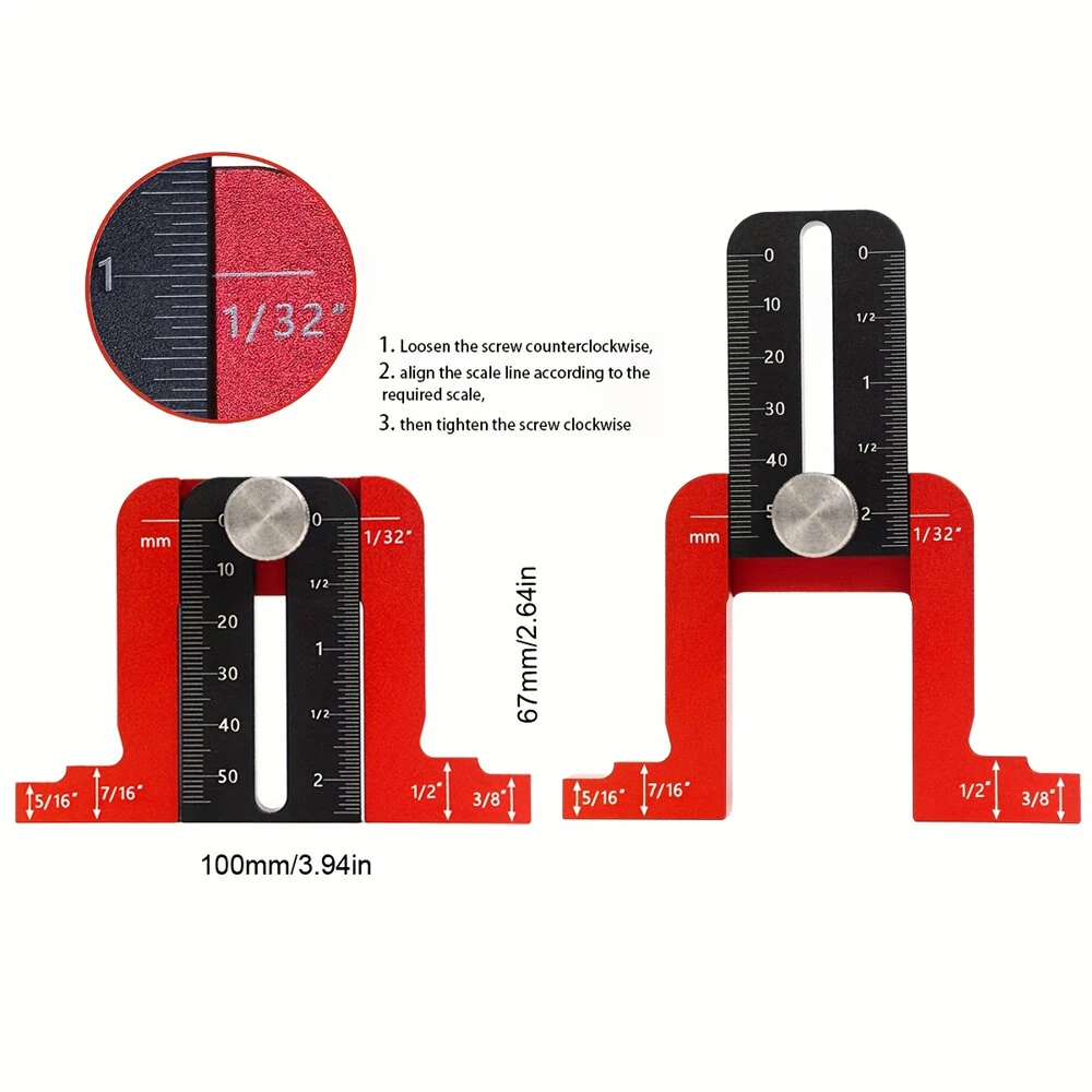 Precision Aluminum Alloy Height Gauge - Adjustable Depth Tool for Table Saw & Drill Press | Dual Metric & Imperial Scales - Image 4