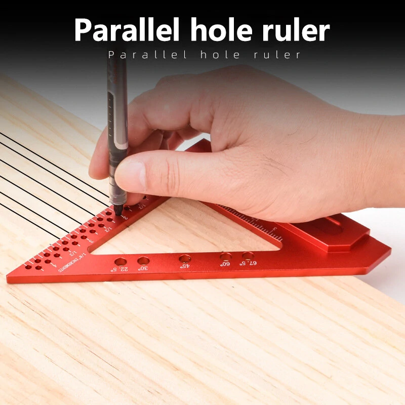 Fonson Tools 3 & 4 Inch Carpenter Triangle Ruler | Rafter Square & Protractor for Woodworking - Image 3