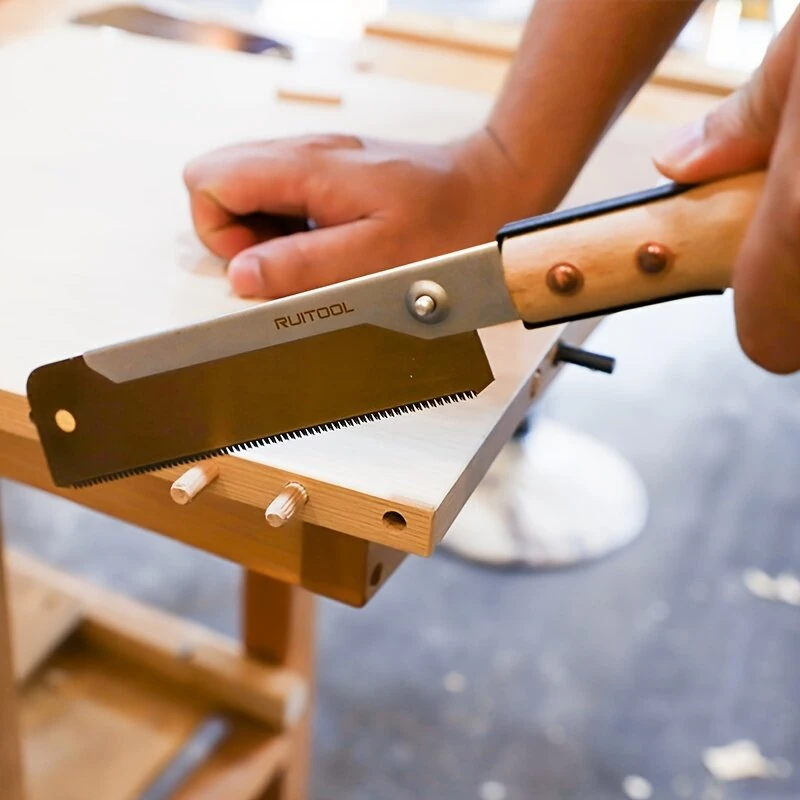 RUITOOL 7-Inch Hand Saw | SK5 Steel Blade & Wood Handle | Dual-Sided Fine & Coarse Teeth - Image 4