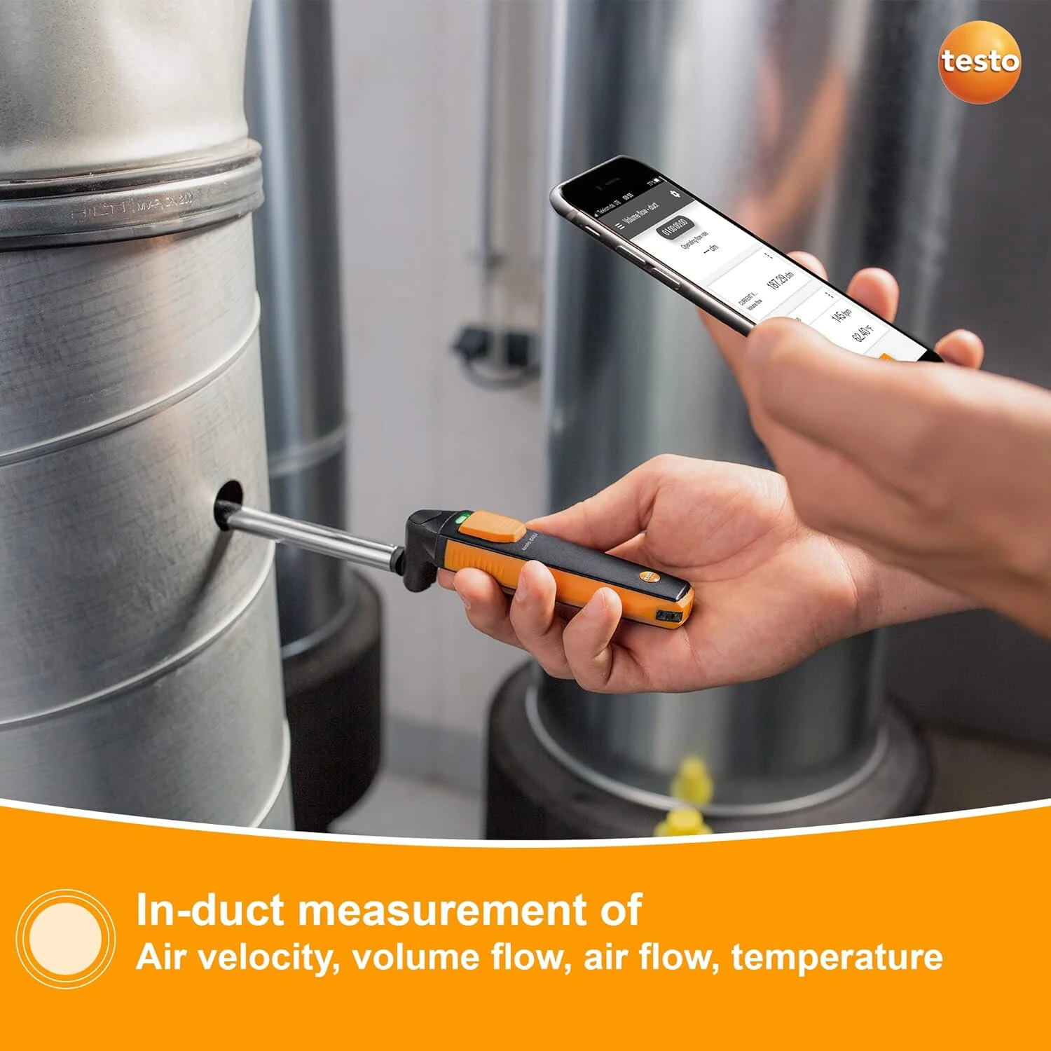 Testo 405i Anemometer - Bluetooth Wireless HVAC CFM Meter | Air Speed & Temperature - Image 3
