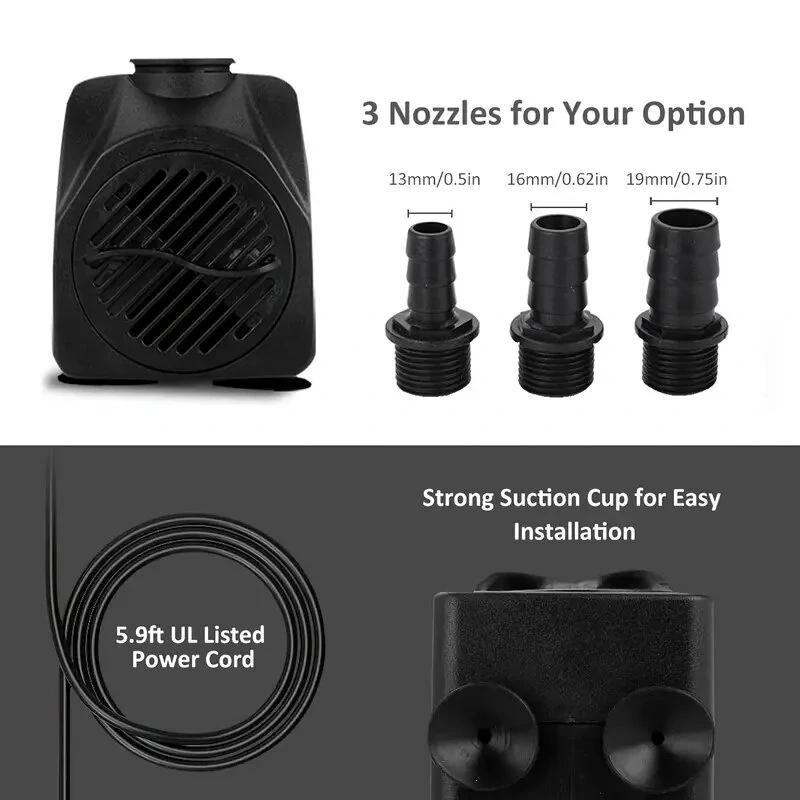 30W Ultra Quiet Submersible Water Pump | 550GPH High Lift for Aquariums & Ponds - Image 4