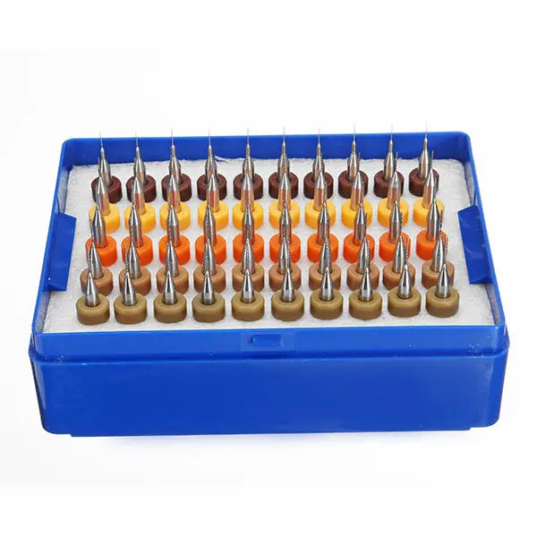 Drillpro 50pcs Tungsten Carbide Micro PCB Drill Bit Set | 0.25-0.45mm - Image 2