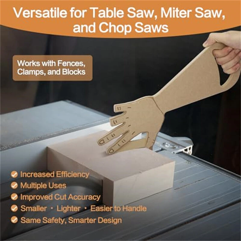 Ergonomic Hand-Shaped Push Stick | Non-Slip Safety Tool for Table Saw & Router Table - Image 3
