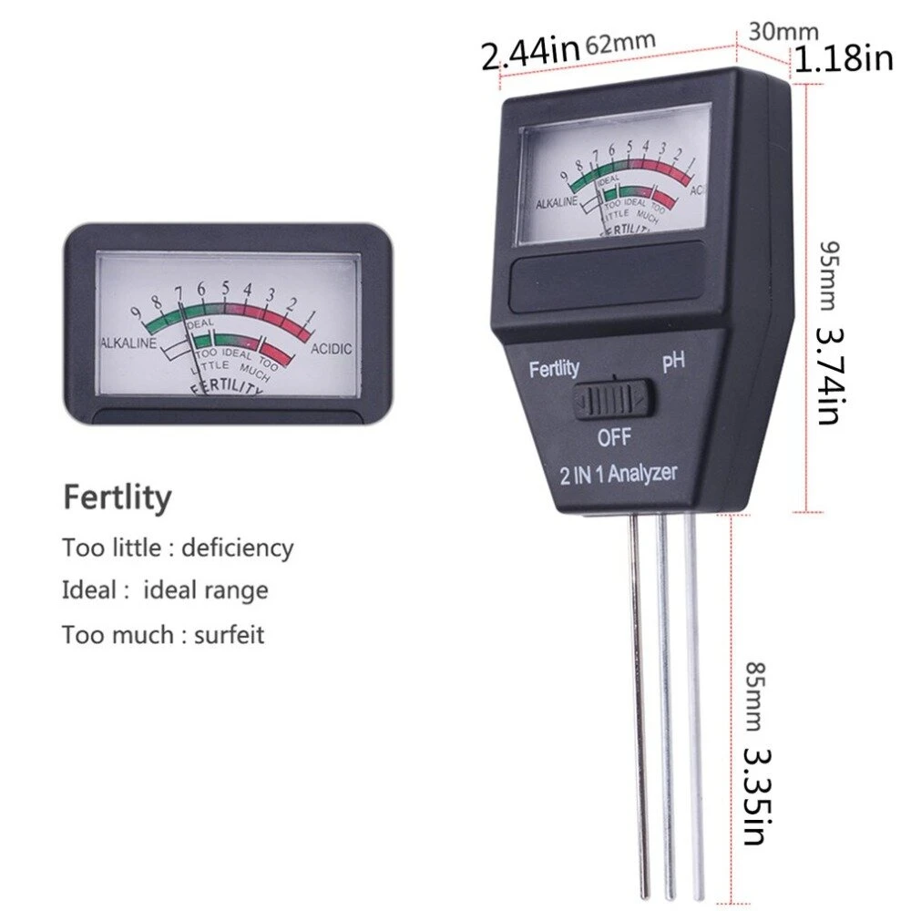 2 in 1 Soil pH Tester & Fertility Meter - Pointer Type Analyzer for Gardening - Image 3