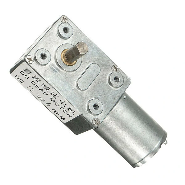 GW370 12V High Torque Turbo Worm Gear Motor - 0.6 RPM Reversible DC Reducer - Image 2
