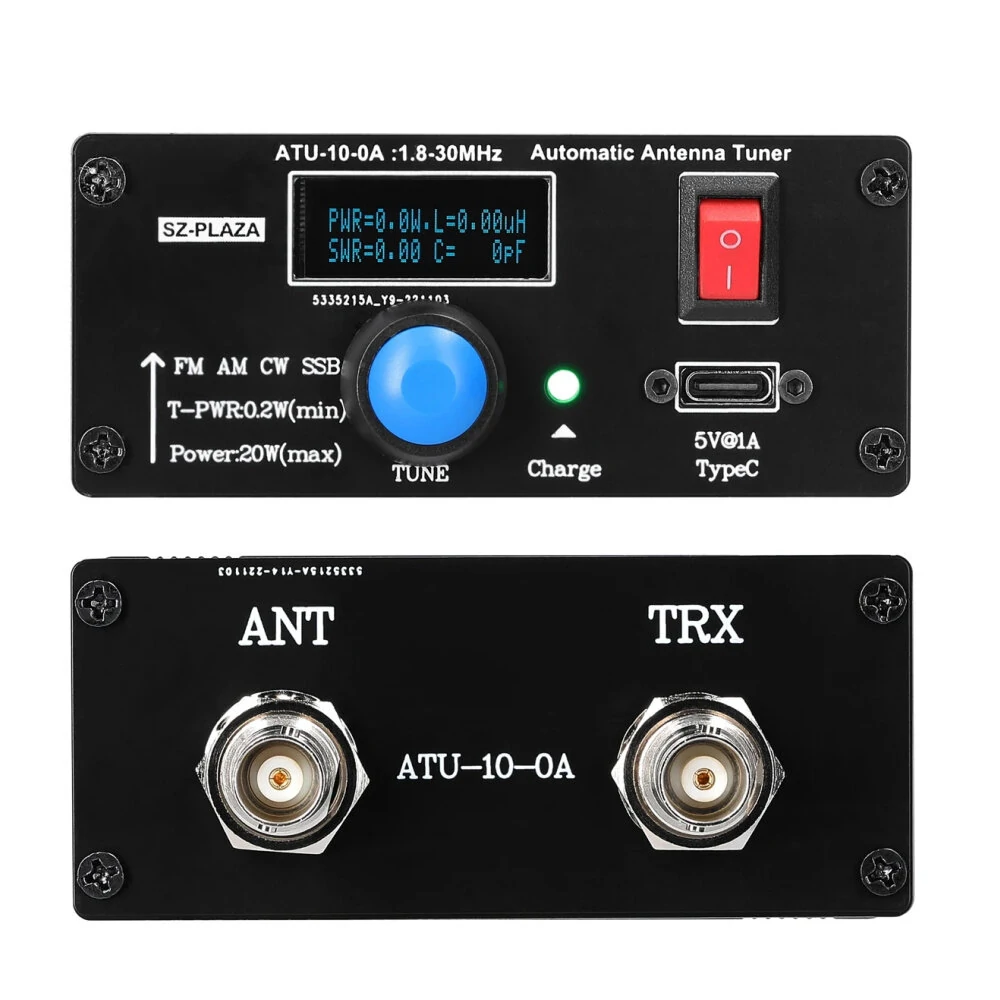 ATU-10-0A Mini Automatic Antenna Tuner | 20W 1.8-30MHz OLED Display | Aluminum Case with Battery - Image 5
