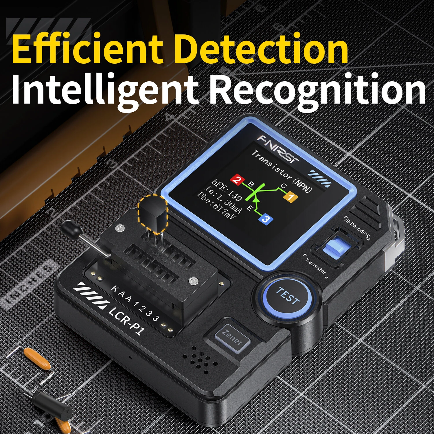 FNIRSI LCR-P1 Transistor Tester | 1.44 Color Screen | USB-C & Anti-Burn - Image 3