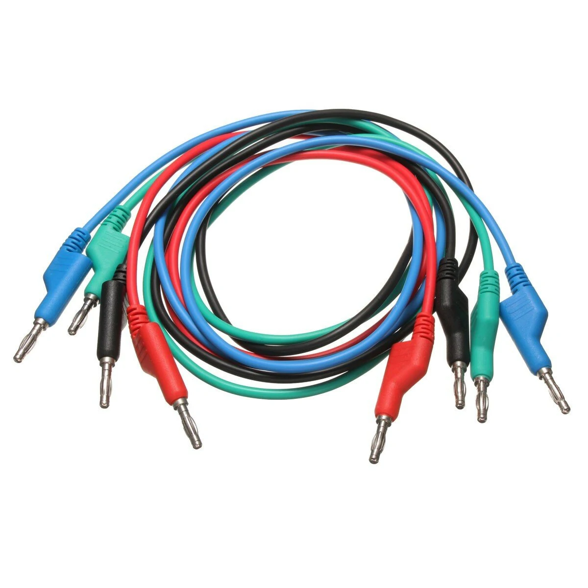 DANIU 4mm Banana to Banana Test Lead Cable - 1M Length, 4pcs, Soft Silicone, 4 Colors - Image 2