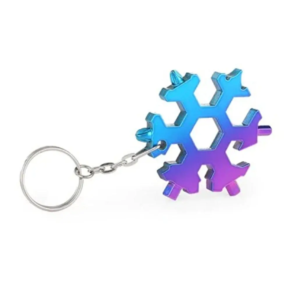 15-in-1 Stainless Steel Multi-Tool Keychain | Snowflake Shape Screwdriver & Bottle Opener - Image 4