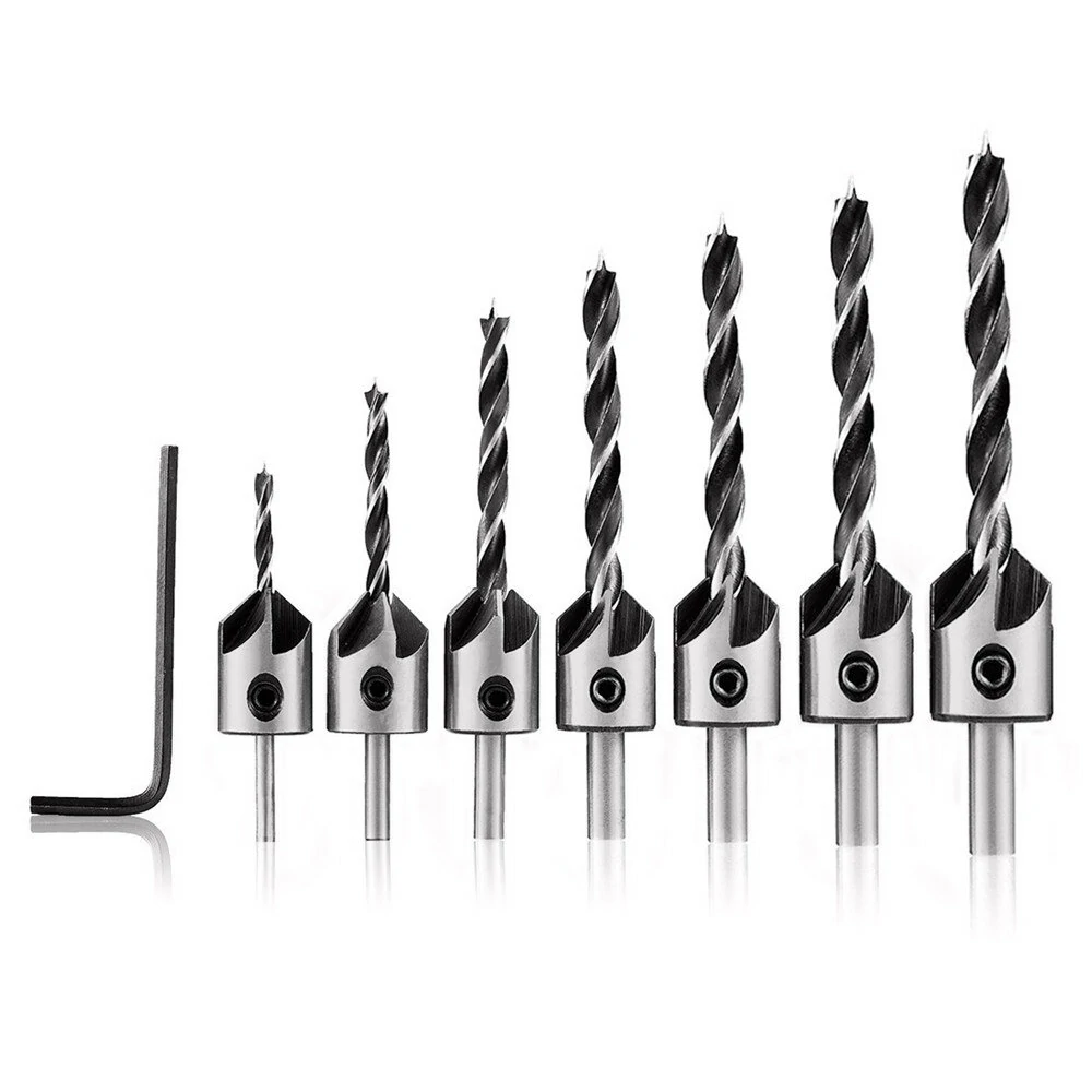 Drillpro 40pcs Wood Chamfer & Countersink Drill Bit Set | Plug Cutter & Center Punch - Image 2