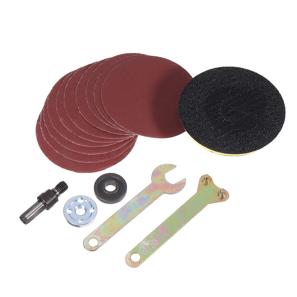 4 Inch Sanding Pad Kit - 10 Sandpapers & 5 Flange Nuts for Polishing & Grinding - Image 2