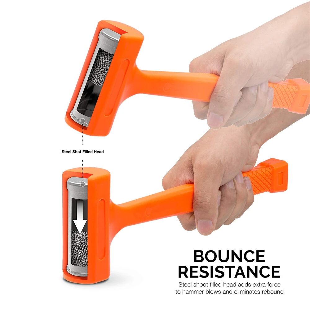 LB Dead Blow Hammer - 2 lb Polyurethane Head - Spark & Rebound Resistant - Anti Slip Grip - Image 2