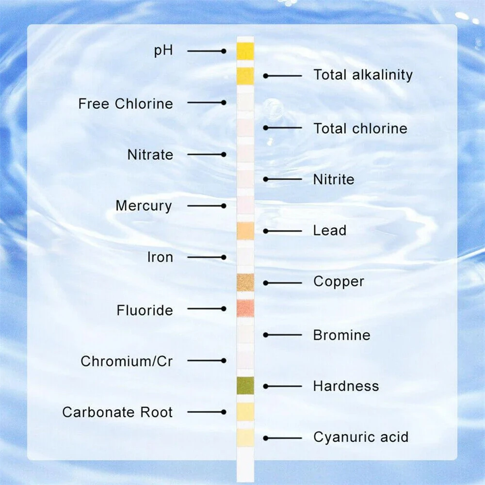 50/100pcs 16-in-1 Drinking Water Test Strips | Home, Pool & Spa Water Quality Kit - Image 4