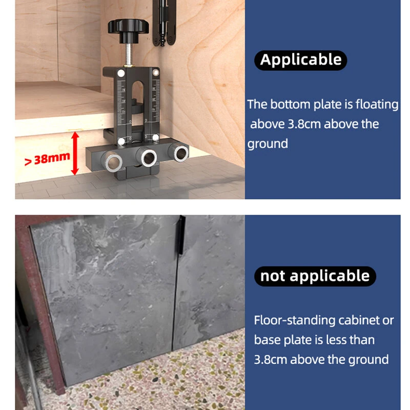 ENJOYWOOD Cabinet Door Mounting Jig - Aluminum Alloy Hardware for Framed & Frameless Cabinets - Image 4