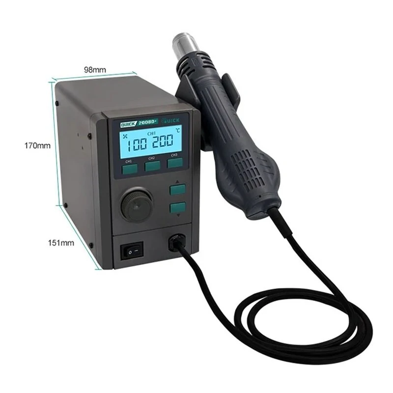 QUICK 2008D+ Lead-free Hot Air Desoldering Station | LCD Display | Repair Tool - Image 4