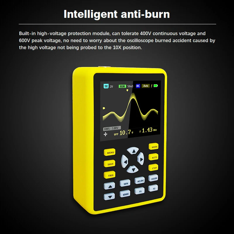 FNIRSI-5012H 100MHz Oscilloscope | 2.4-inch Screen 500MS/s Sampling Rate & Storage - Image 3
