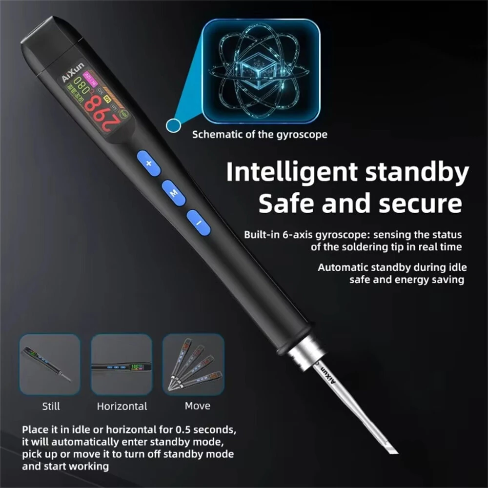 T208 Mini Soldering Station 80W | Adjustable Temp LCD Display | Portable C080 Blade Tip - Image 5