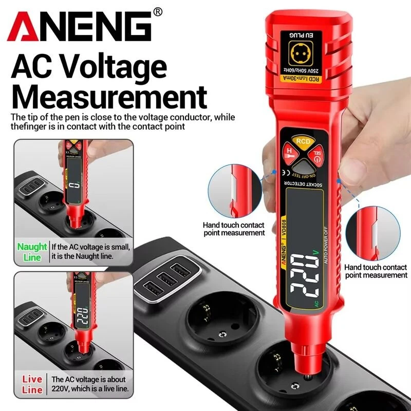 ANENG VD808 Voltage Detector - AC DC Leakage Tester with LCD Screen | Portable - Image 4