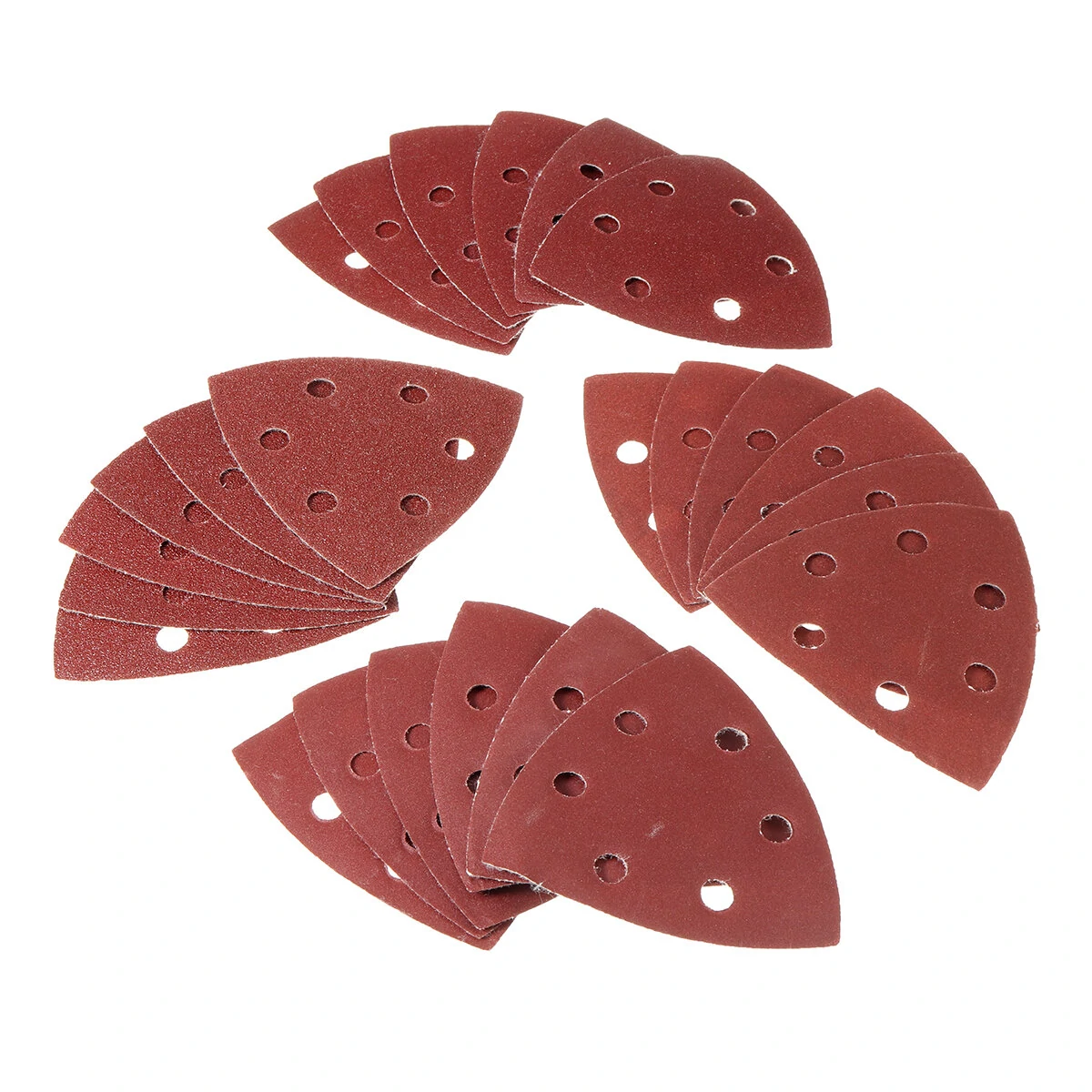 3M Sandpaper | 24-Pack Swing Triangle Sheets - 6-Hole Red for Sanding & Polishing - Image 2