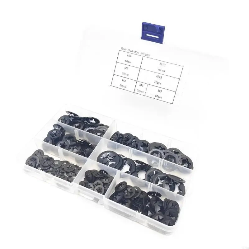 65 Steel Internal Tooth Washers Assortment 340Pcs - Black Coated M3-M10 | Corrosion Resistant for Automotive & Industrial Use - Image 5