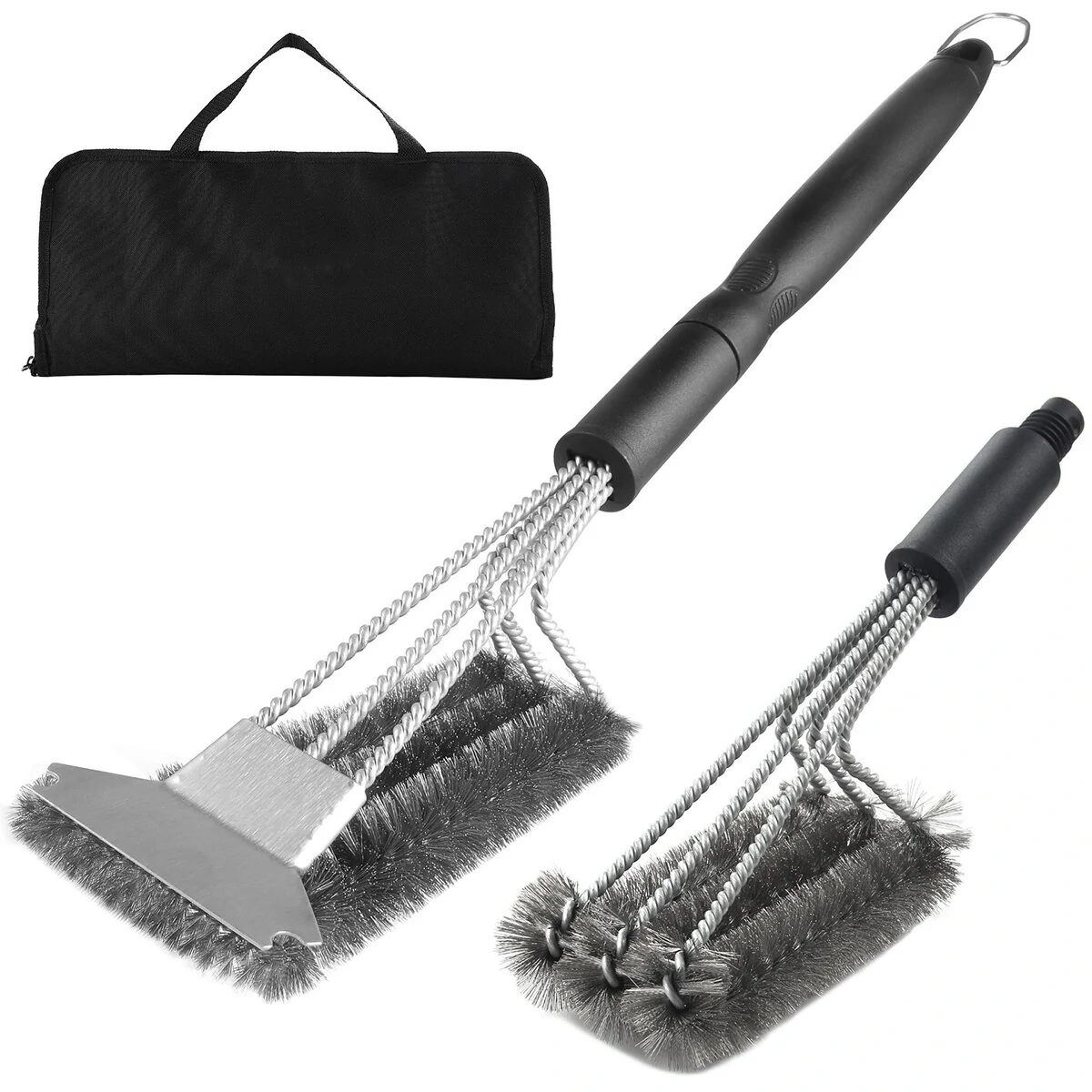 45cm 3-Head BBQ Grill Cleaning Brush - Steel Wire Heads - Oven Grill Tool - Image 5