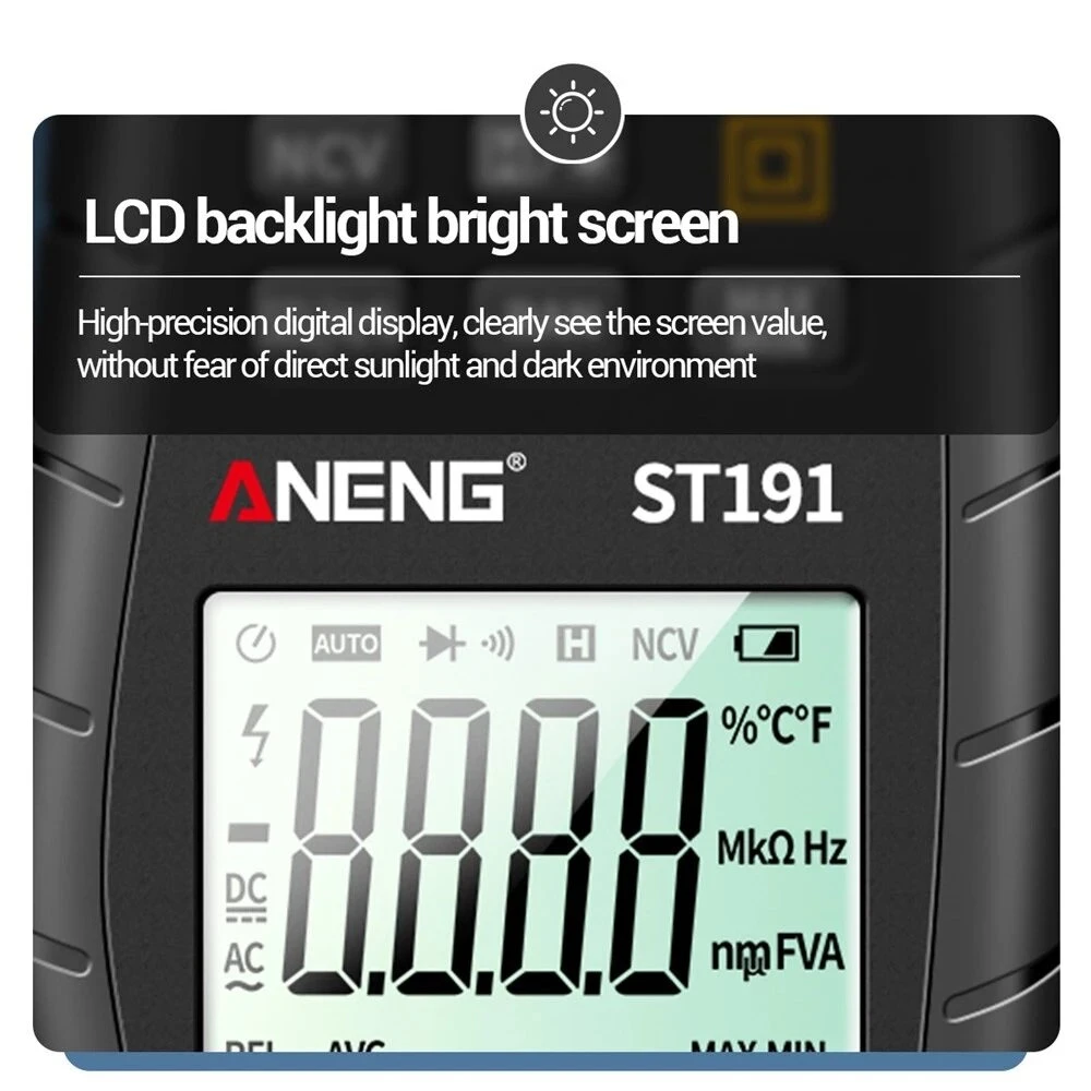 ANENG ST191 True RMS Clamp Meter - 6000 Counts AC Current Amp Voltage Tester - Image 5