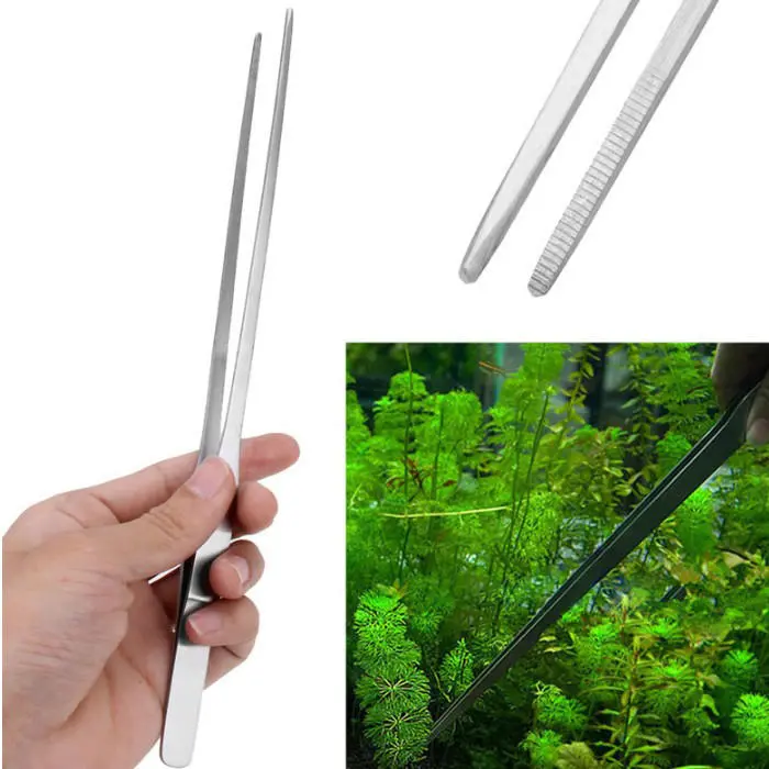 Stainless Steel Aquarium Tweezer - Long Straight Design for Shrimp & Plants - Image 3