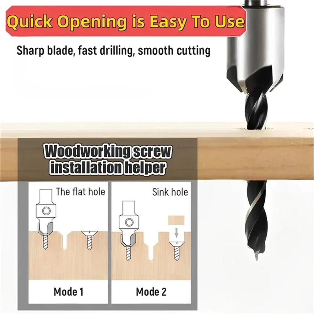 5/8PCS HSS4241 Titanium Countersink Drill Bit Set | 90° Chamfer 3-10mm | for Wood Metal Plastic - Image 3