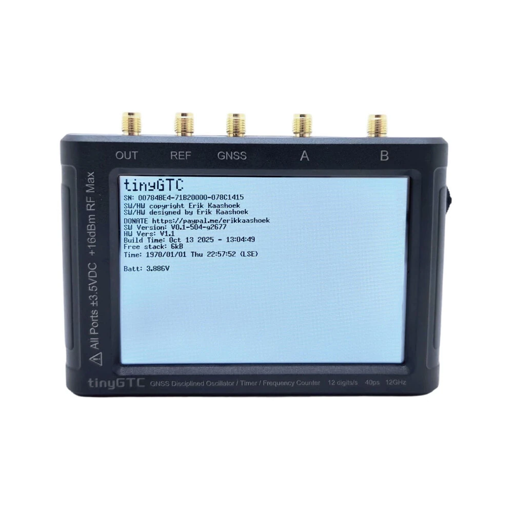 tinyGTC ZC407 High Precision Frequency Counter | 40ps Resolution & GNSS Disciplined Oscillator | 4 Inch Touchscreen - Image 2