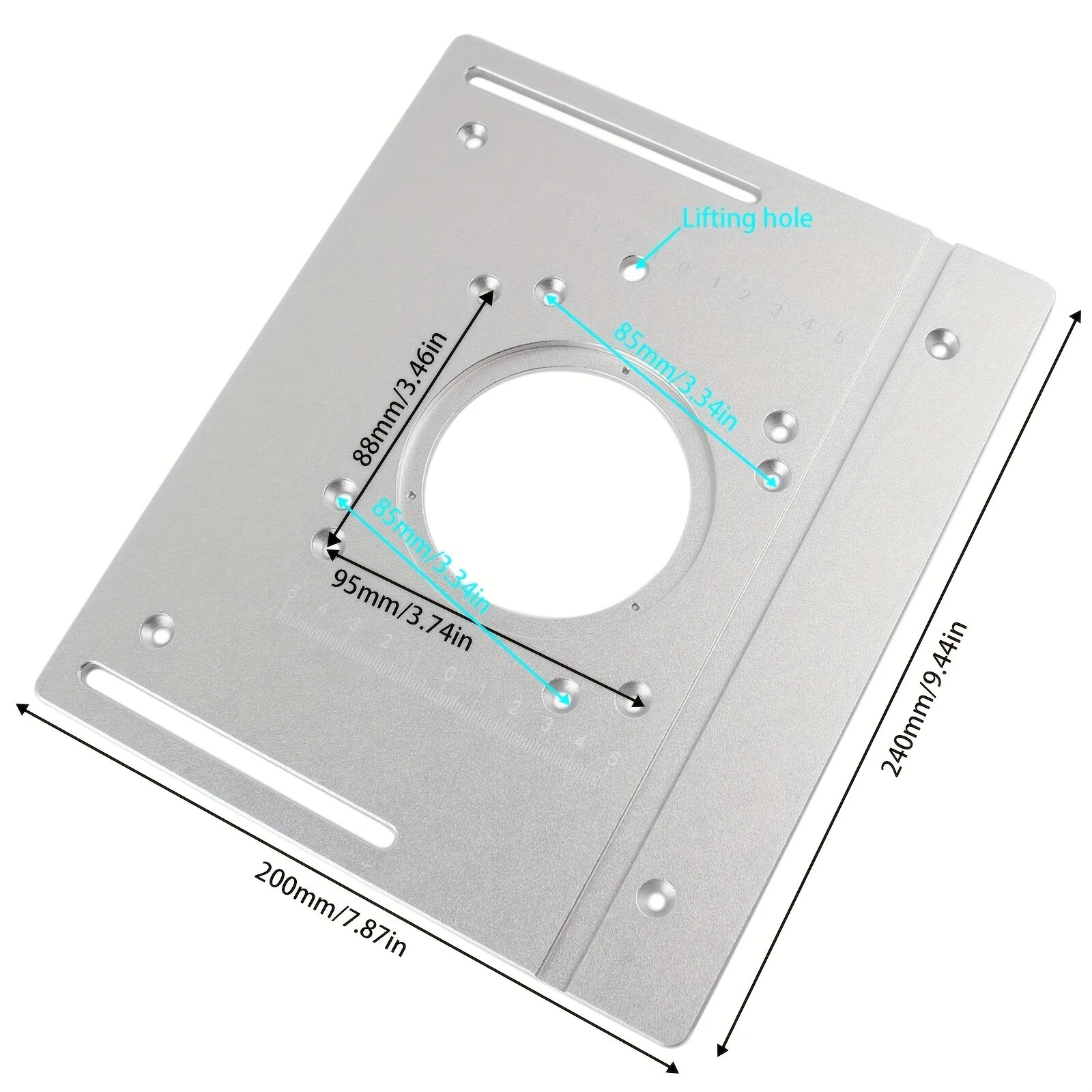 Router Table Insert Plate Set 240x200mm | Aluminium Fence & Miter Gauge | Compatible with Multiple Routers - Image 4
