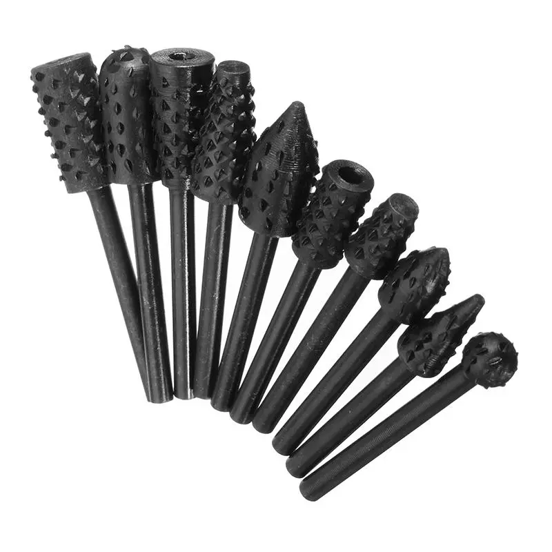 10Pcs 3mm Shank Rotary File Bits Set | Wood & Metal Cutter | Rotary Rasp Tool - Image 4