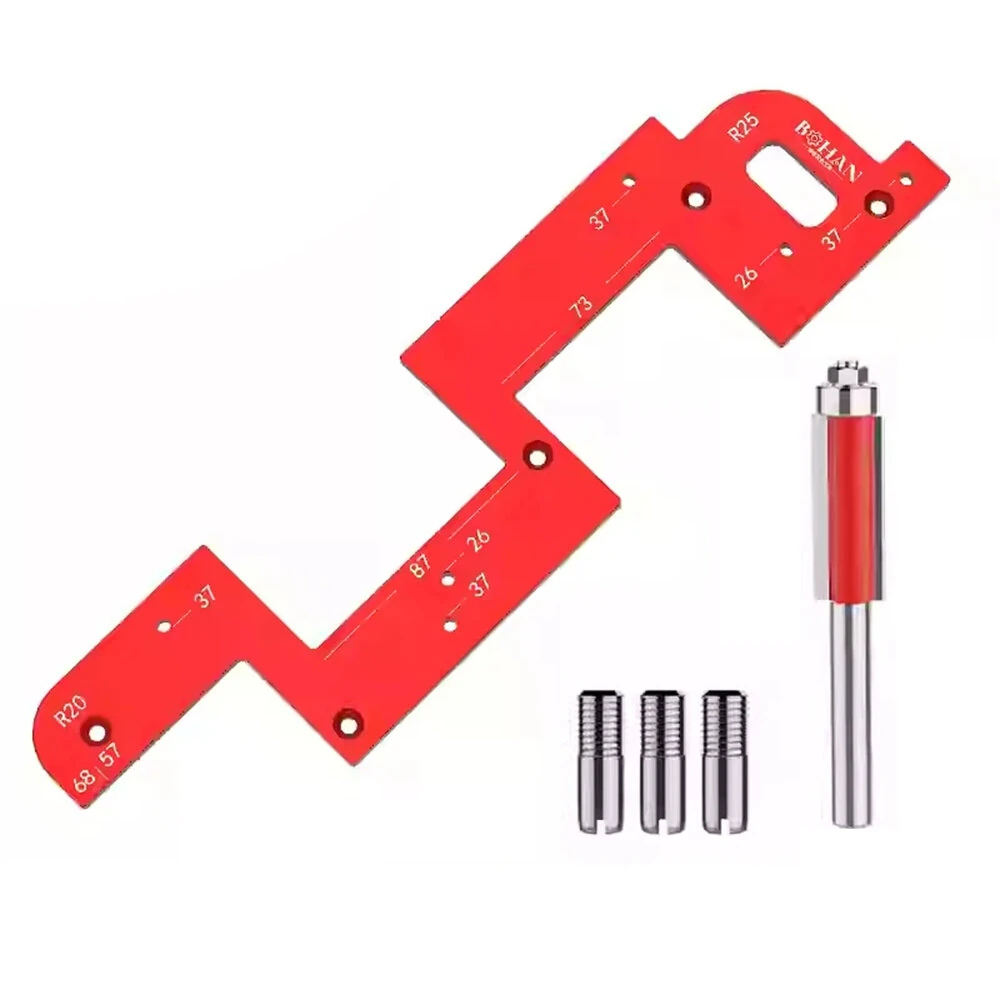 Invisible Embedded Handle Slotting Template - Aluminum Alloy Precise Positioning Tool for Cabinet Doors - Image 2