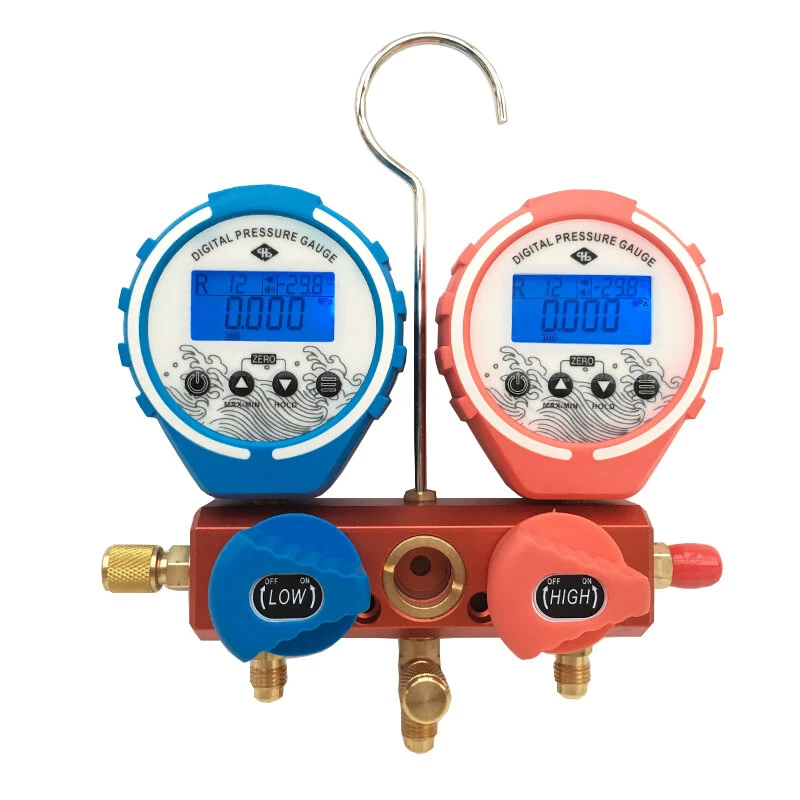 Digital Double Meter Valve Refrigeration Manifold Gauge | High & Vacuum Pressure - Image 2