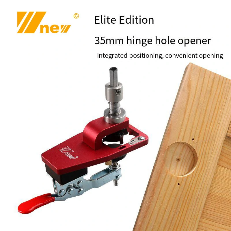 Wnew 35mm Hinge Jig - Aluminum Alloy Drilling Guide for Cabinet Door Installation - Image 3