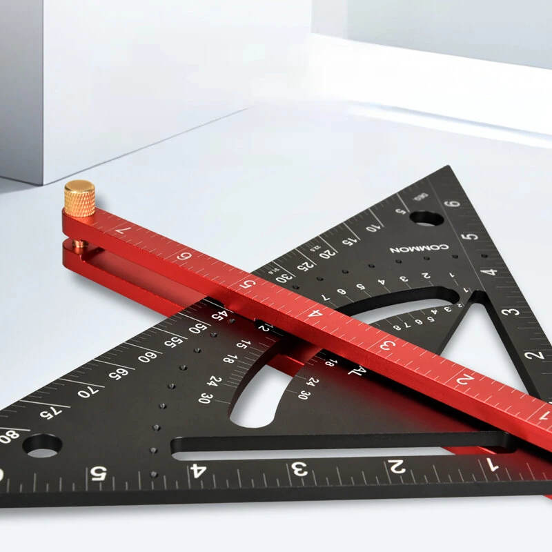 Aluminum Alloy Triangle Ruler - Metric Inch Dual Scale | Thickened Base Precision Angle Measurement Tool - Image 5