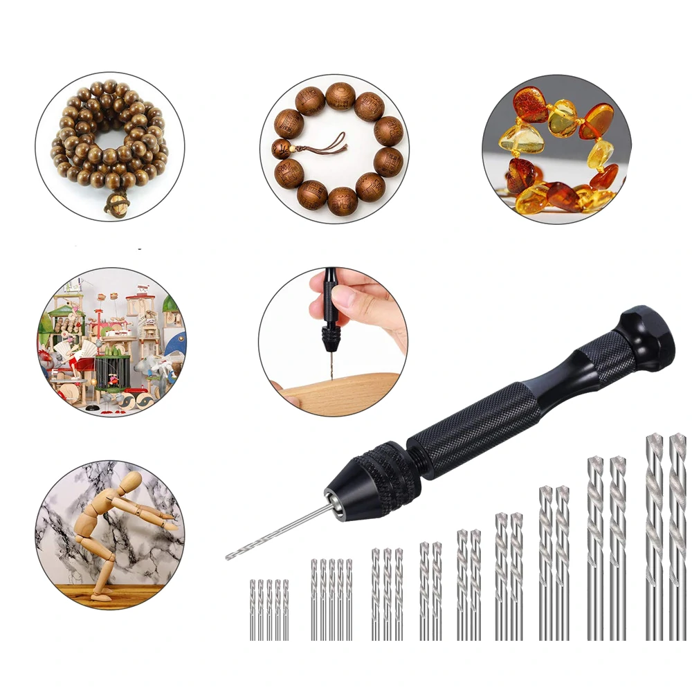49pcs Manual Drill Set - Hand Drill with 0.5-3.0mm High-Speed Steel Twist Drill Bits - Image 5