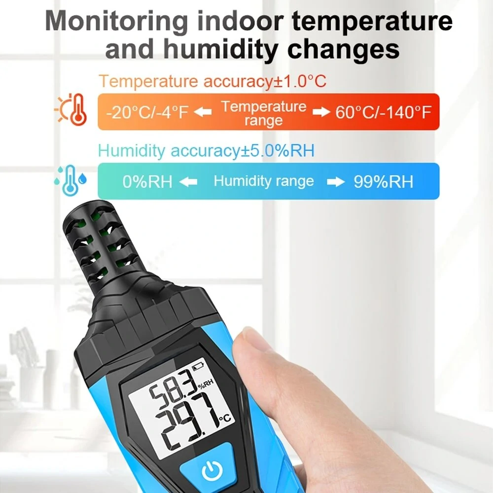 Digital Thermometer Hygrometer - Indoor Outdoor Portable Weather Station with LCD Display - Image 2
