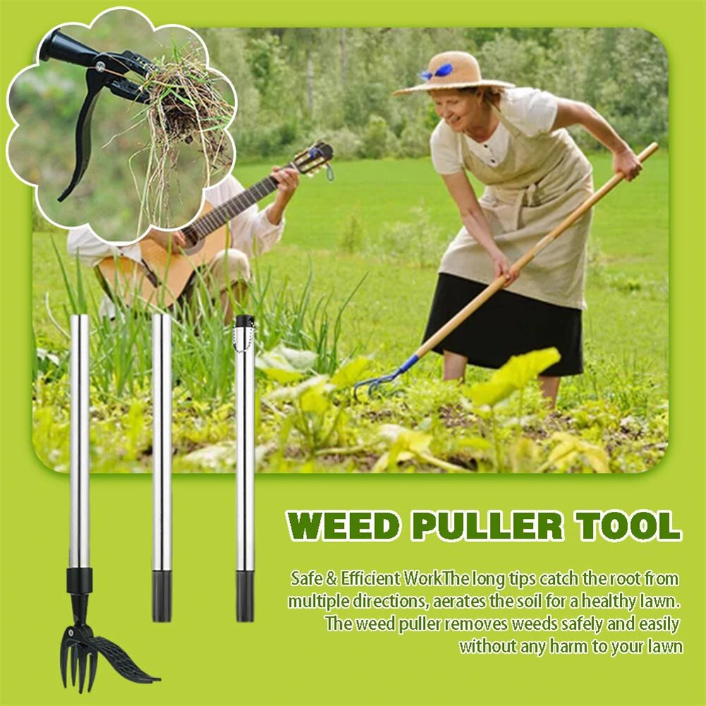 Manual Vertical Weeding Shovel | Standing Weed Puller with Metal Head - Garden Lawn Root Remover - Image 5