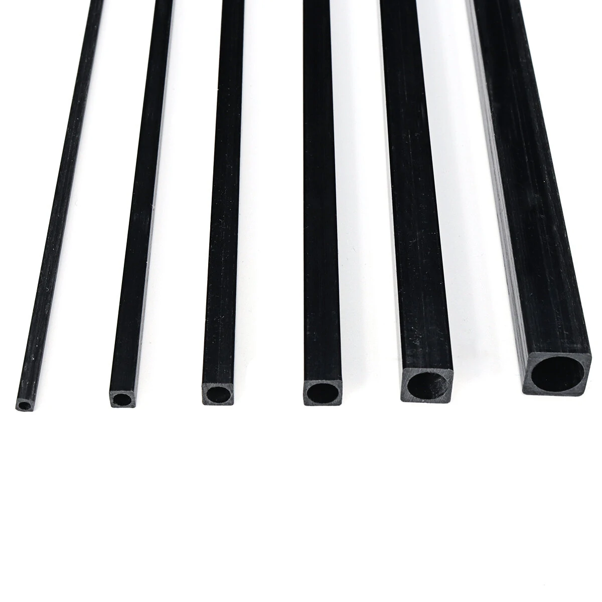 Carbon Fiber Square Tube - 500mm Length with Round Hole Pole - Image 4