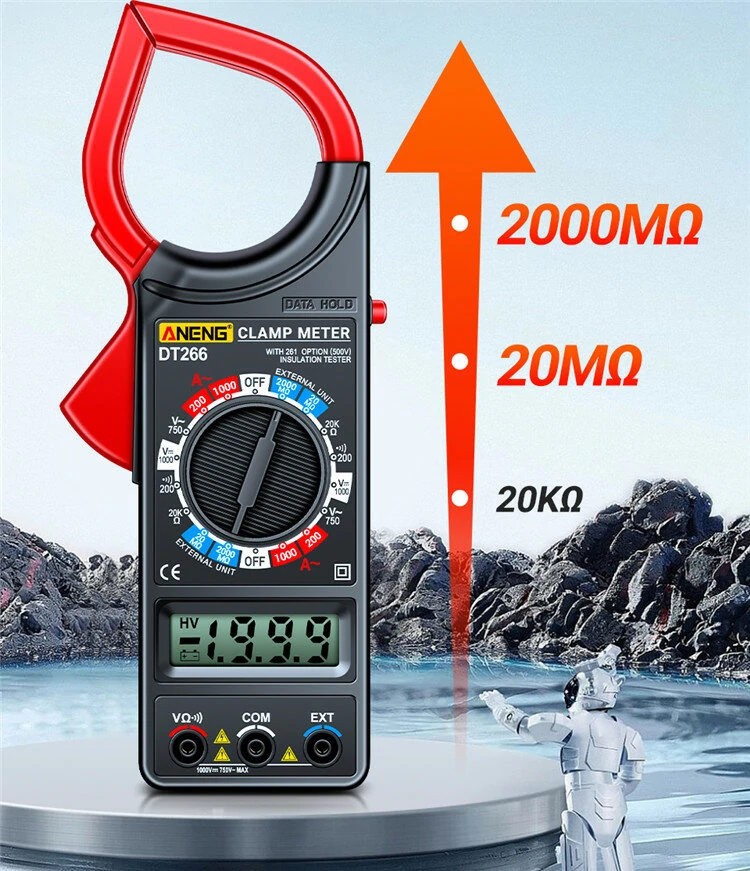 ANENG DT266 Digital Clamp Meter | 1000A AC Current Tester, Voltage & Resistance - Image 3
