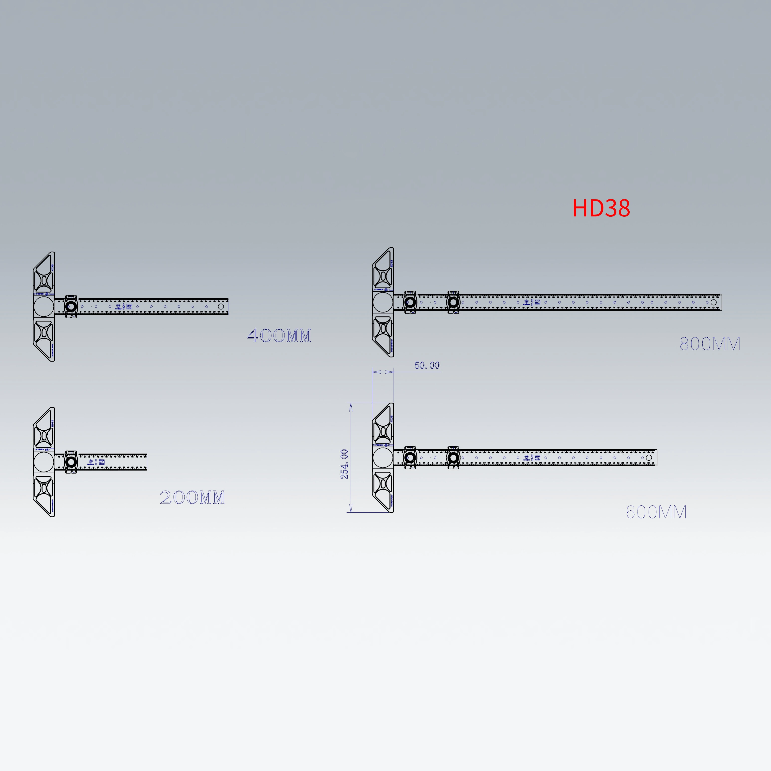 HONGDUI HD38 TrueMark Ruler - Adjustable Woodworking Scriber in Hadfield Steel - Image 3